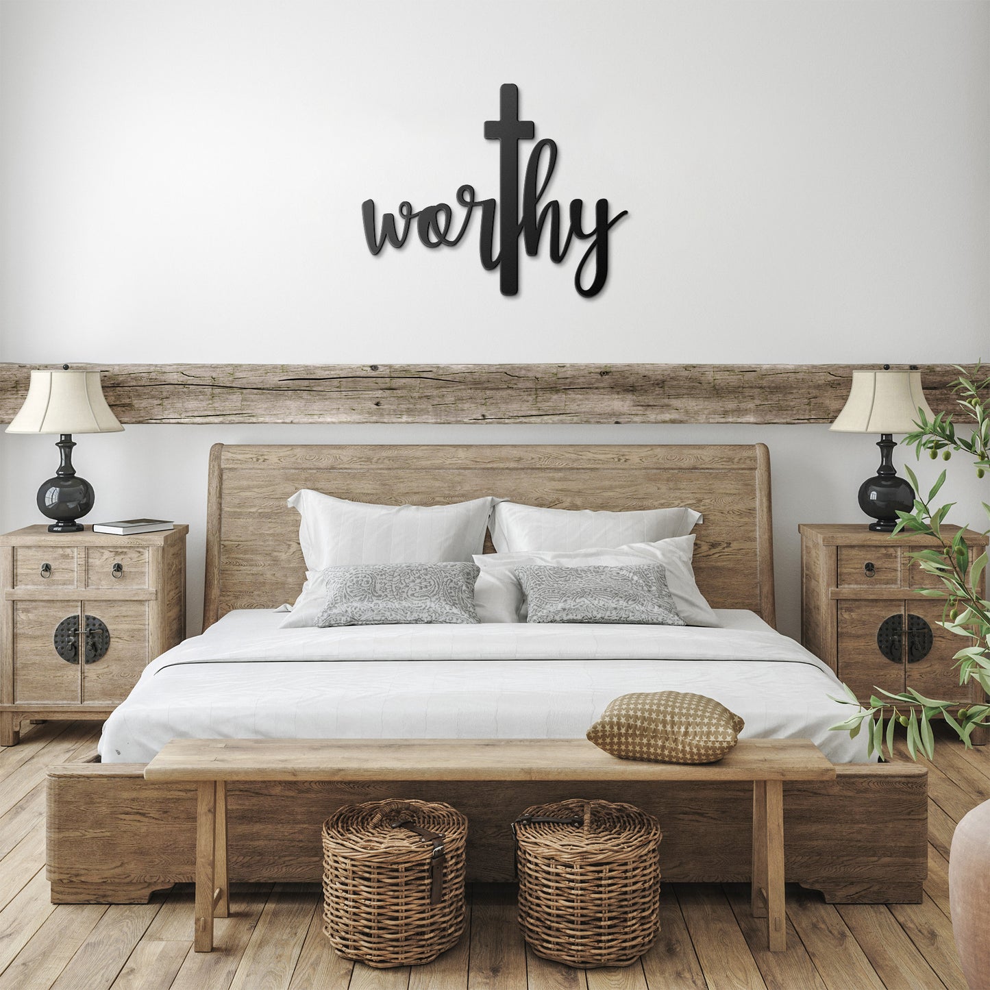 Worthy Metal Word Art, Metal Words, Christian Sign, Metal Wall Art, Housewarming Gift, Rustic Metal Wall Art