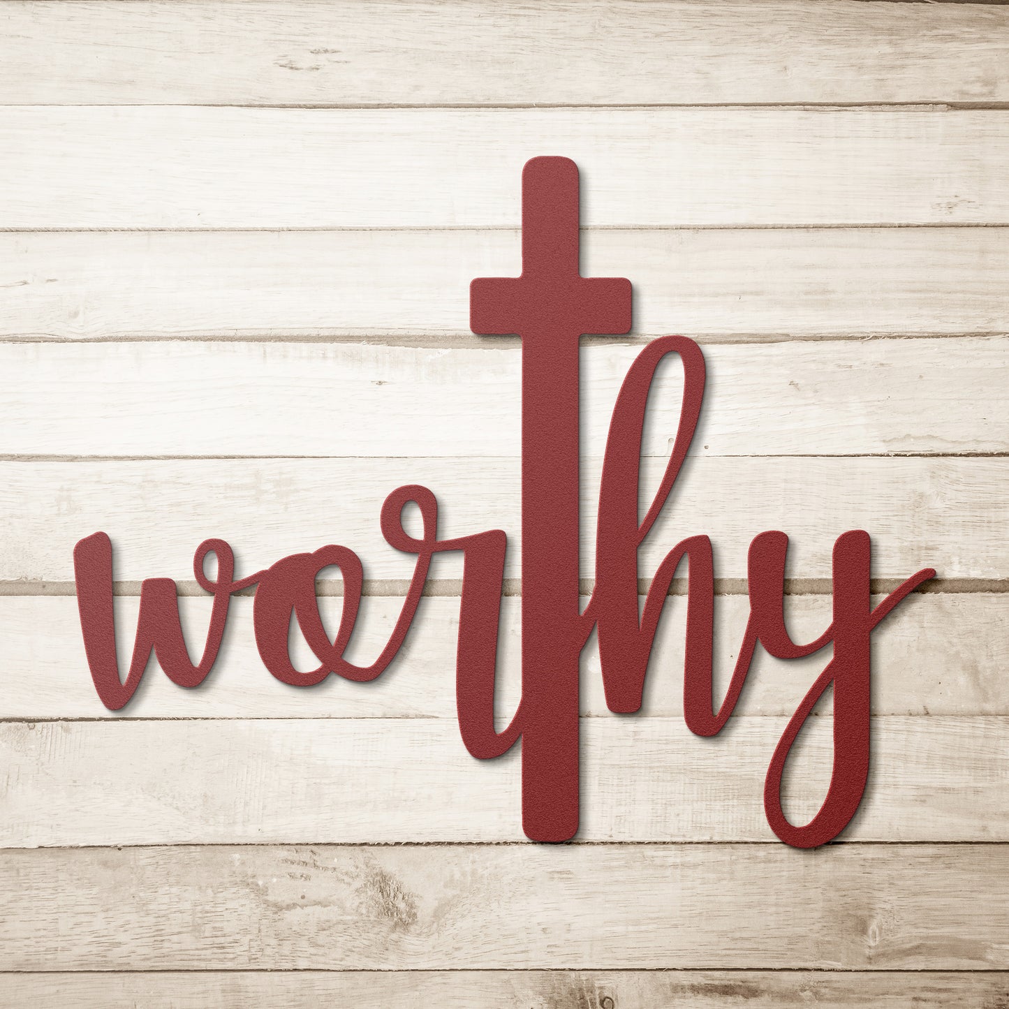 Worthy Metal Word Art, Metal Words, Christian Sign, Metal Wall Art, Housewarming Gift, Rustic Metal Wall Art