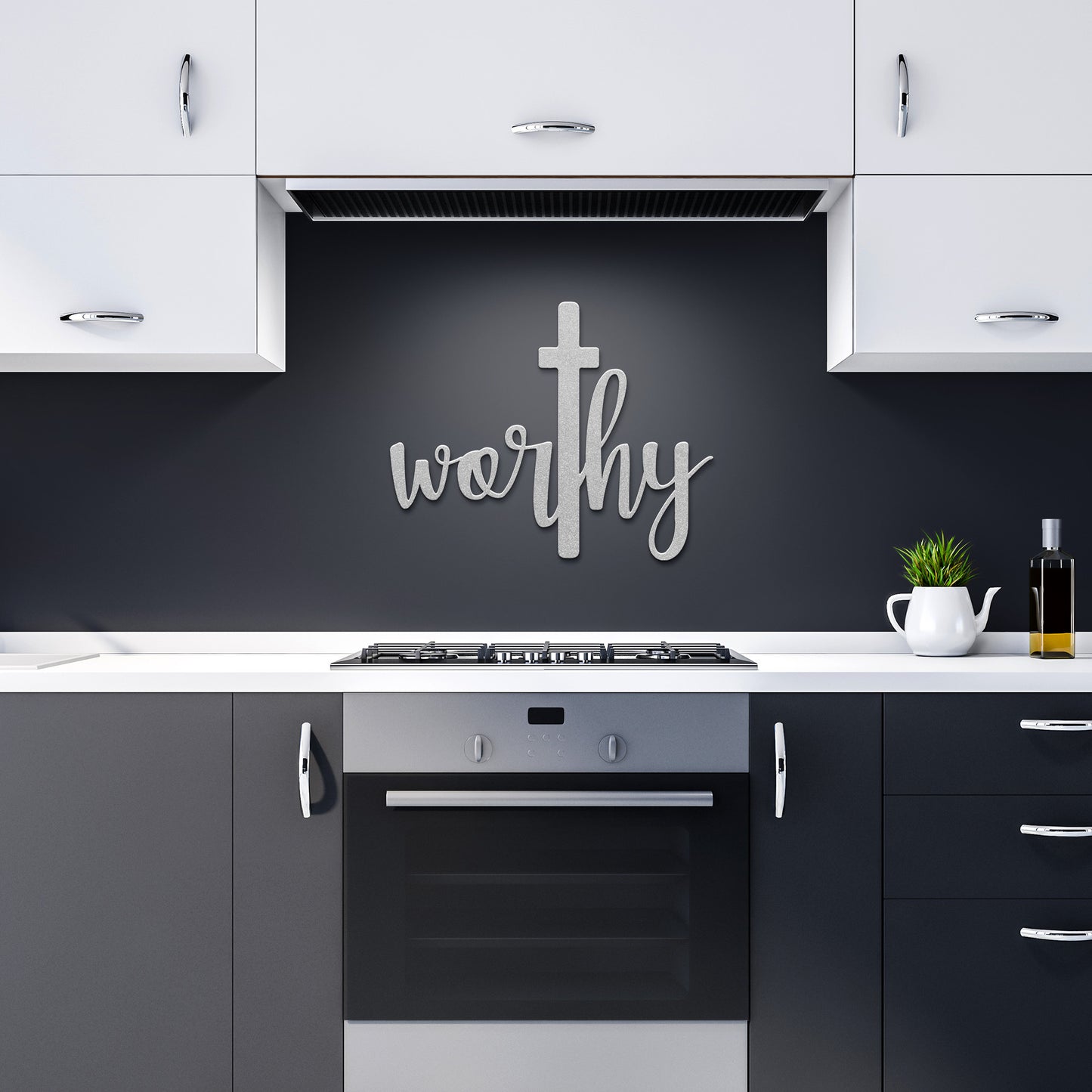 Worthy Metal Word Art, Metal Words, Christian Sign, Metal Wall Art, Housewarming Gift, Rustic Metal Wall Art