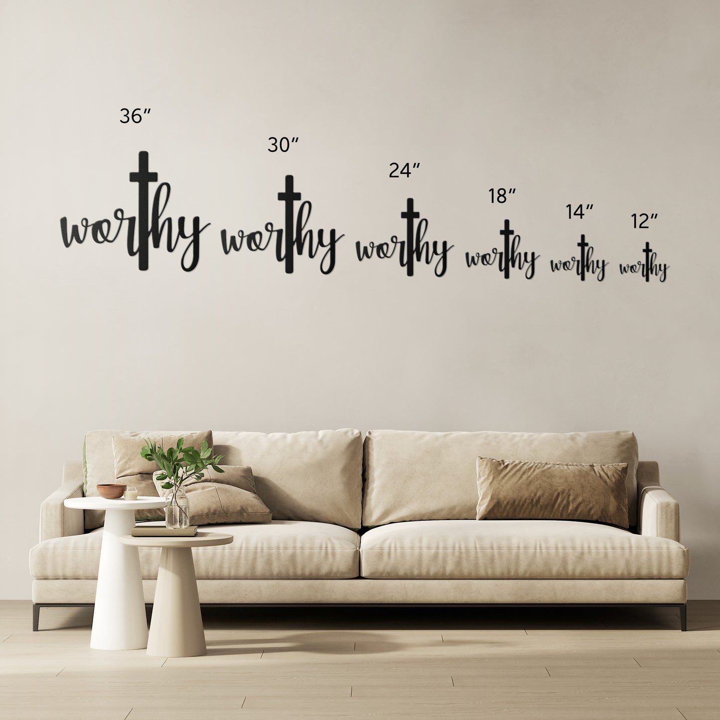 Worthy Metal Word Art, Metal Words, Christian Sign, Metal Wall Art, Housewarming Gift, Rustic Metal Wall Art
