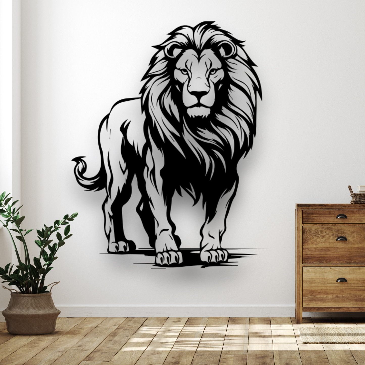 Lion Silhouette Metal Artwork, Metal Wall Hangings, Office Wall Art, Animal Wall decor, King of the Jungle