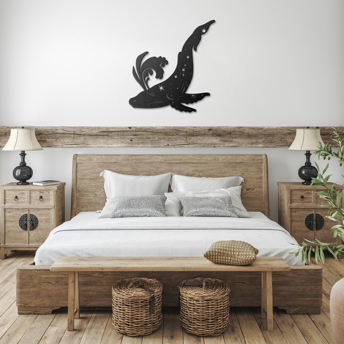 celestial Whale metal sign, Celestial Art, Home Decor, Metal Sign Wall Art