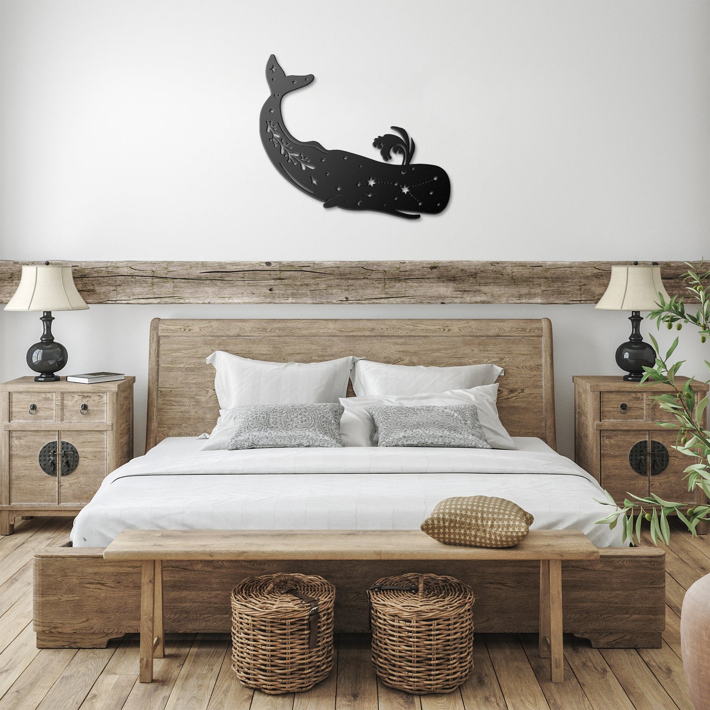 celestial Whale metal sign, Celestial Art, Home Decor, Metal Sign Wall Art