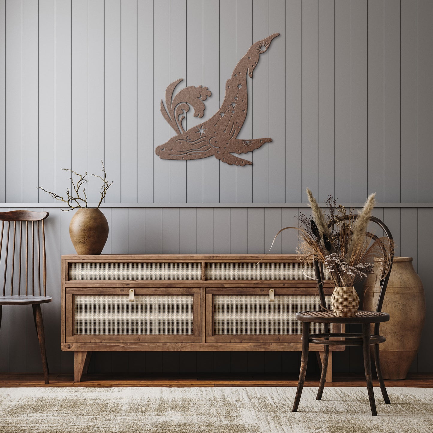 celestial Whale metal sign, Celestial Art, Home Decor, Metal Sign Wall Art