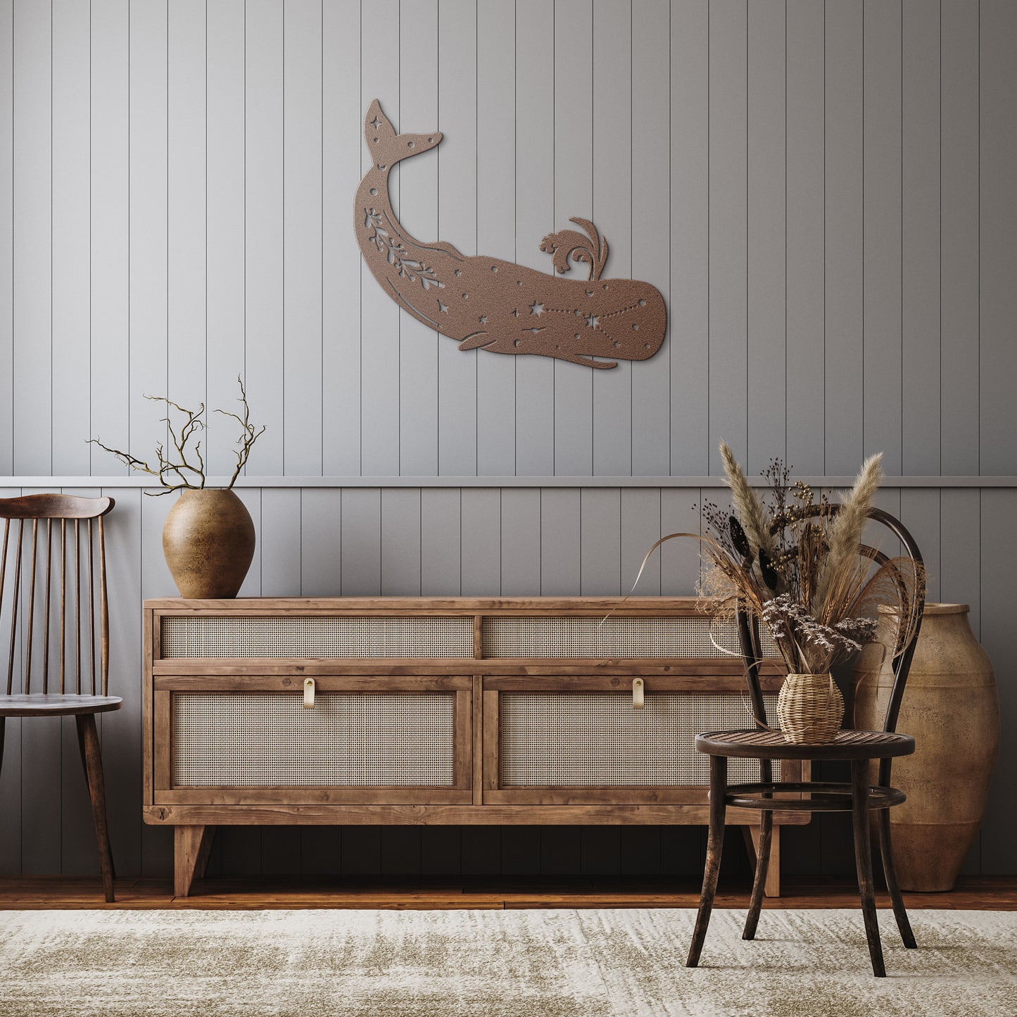 celestial Whale metal sign, Celestial Art, Home Decor, Metal Sign Wall Art