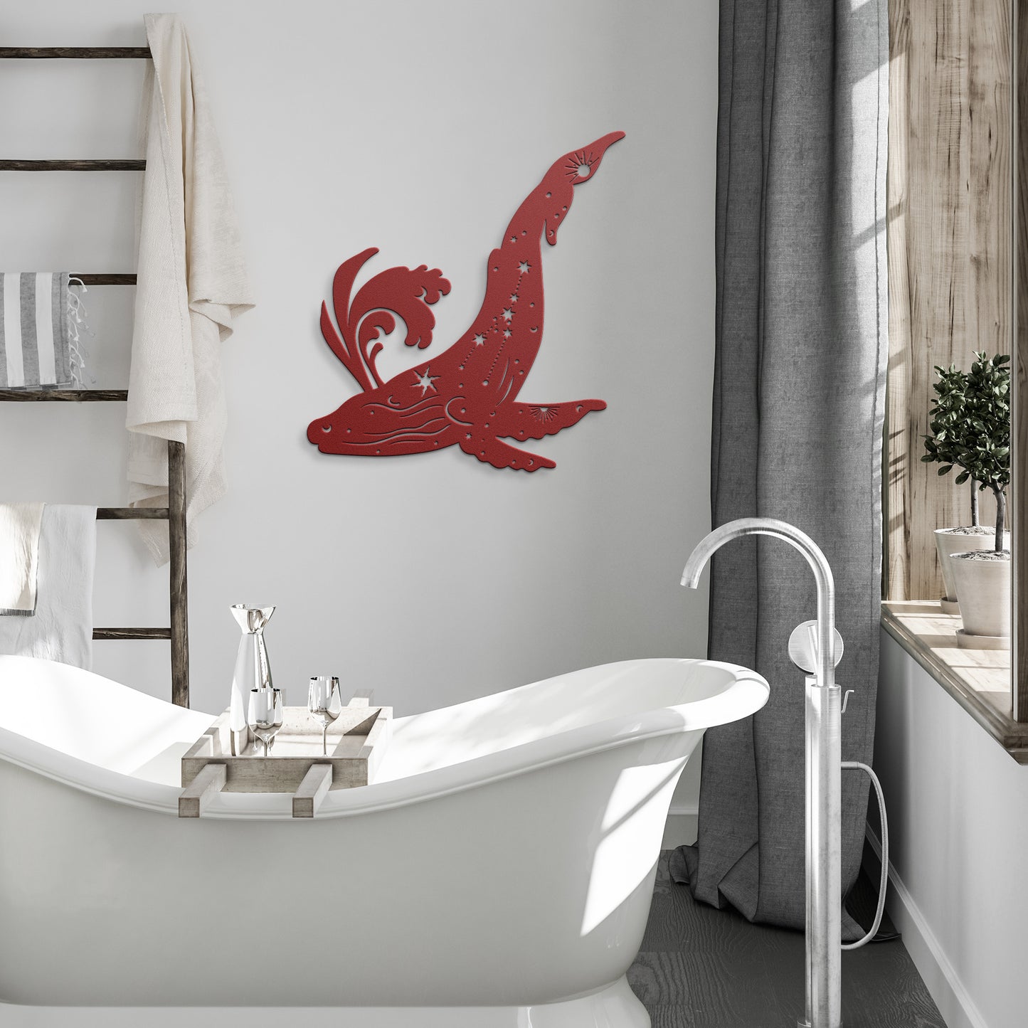 celestial Whale metal sign, Celestial Art, Home Decor, Metal Sign Wall Art