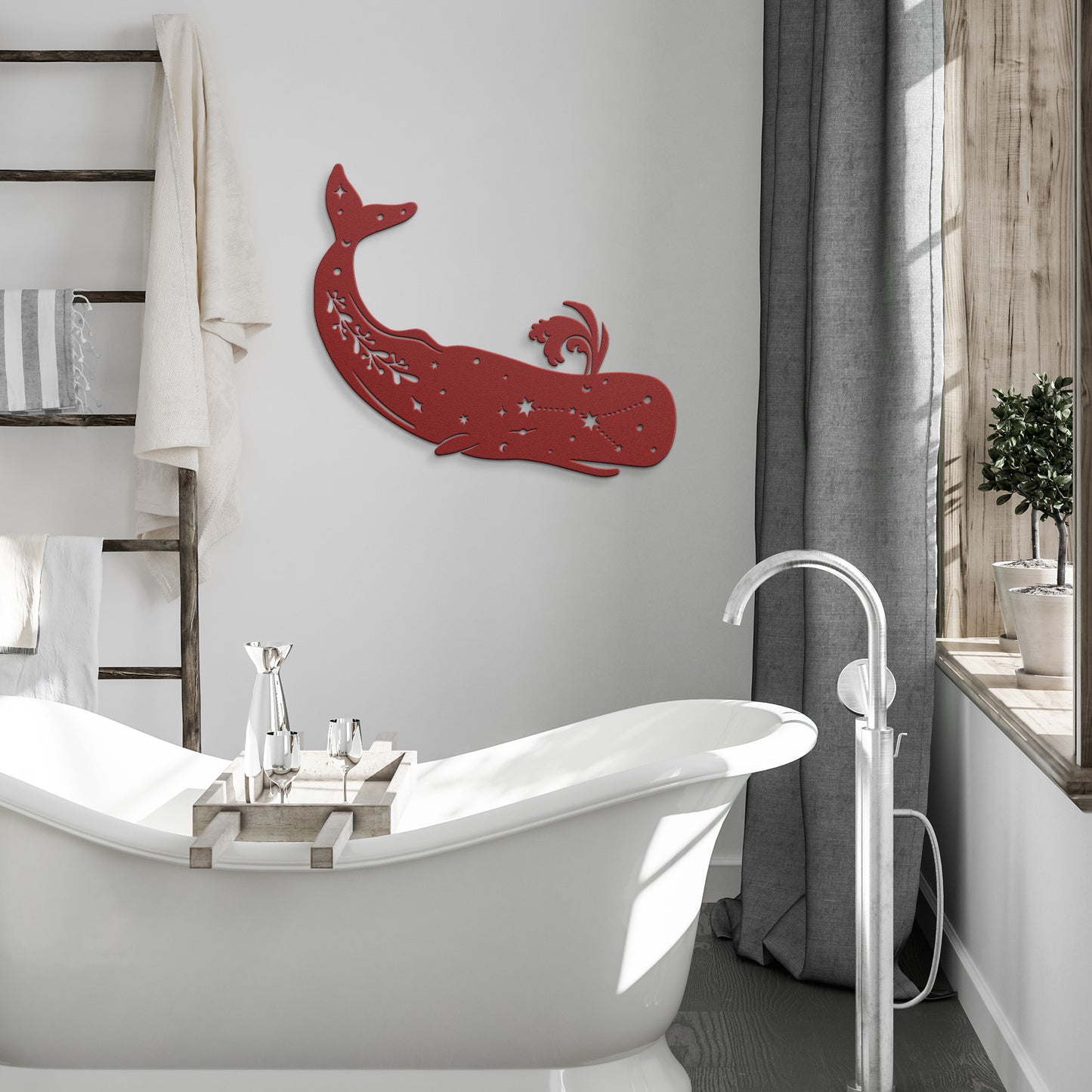 celestial Whale metal sign, Celestial Art, Home Decor, Metal Sign Wall Art