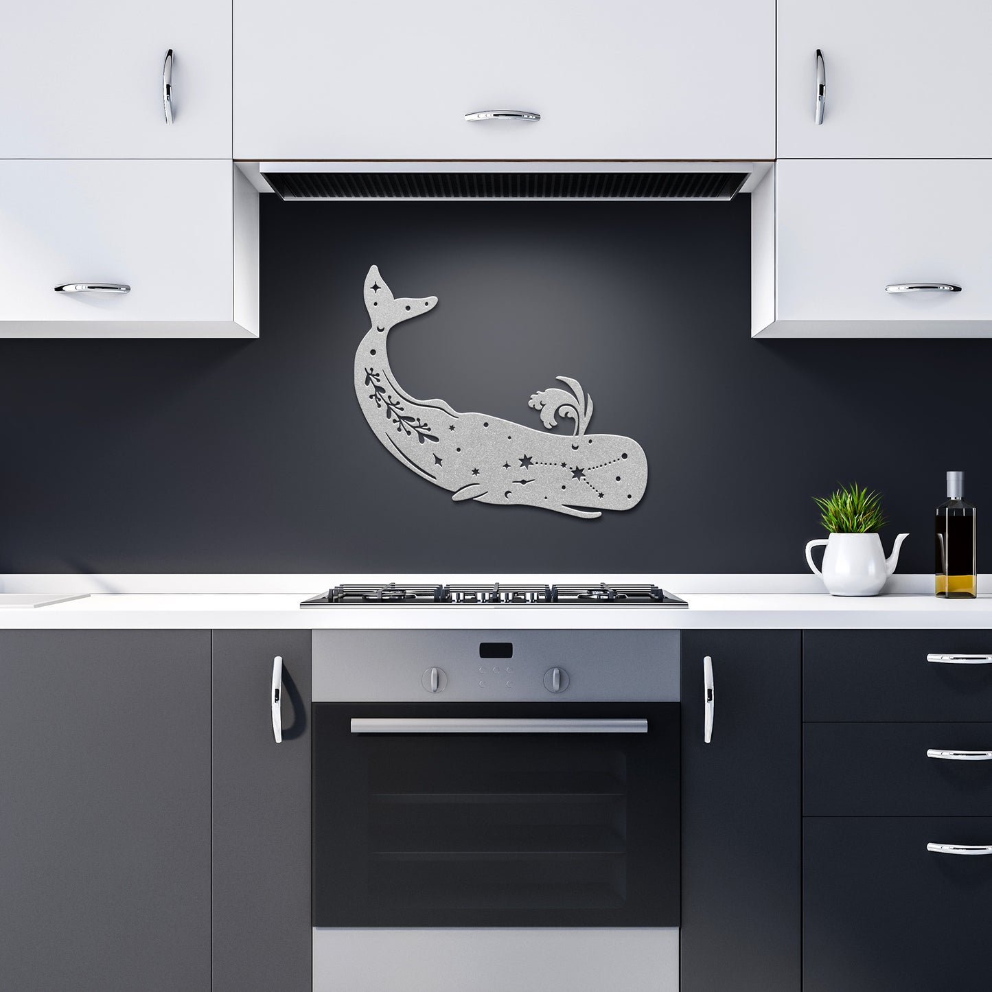 celestial Whale metal sign, Celestial Art, Home Decor, Metal Sign Wall Art